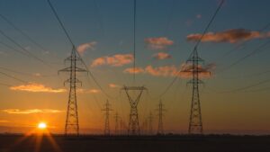 Power cables with sunset